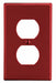 Hubbell P8R Duplex Receptacle Wall Plate, 1-Gang, Plastic, Satin Finish, Red