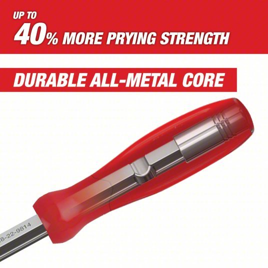 Milwaukee 48 - 22 - 9214 Pry Bar Set Wedge End, 8,12,18,24 in Overall Lg, 1/2 in,3/4 in,1 1/4 in Bar Wd, 4 Pieces - KVM Tools Inc.KV55MN31