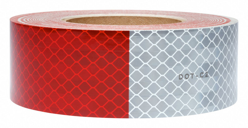3M 913-32 Conspicuity Reflective Tape, Trucks and Trailers, Red/White, 2 in Wd, 50 yd Lg, Acrylic