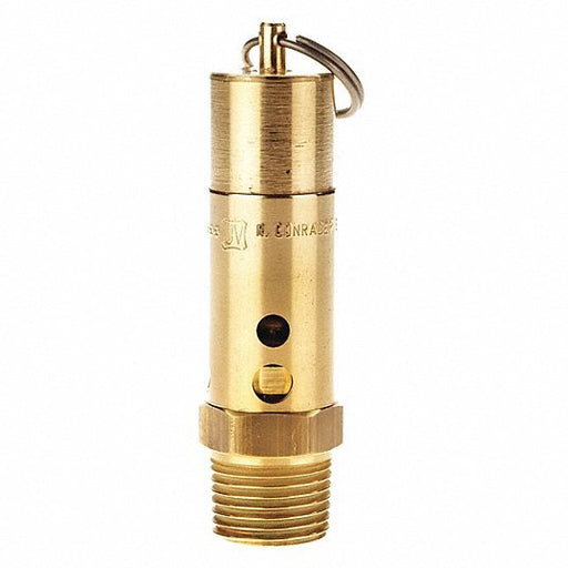 Conrader SRH375 - 1/2 - CE - 150 Safety Valve Hard Seat, 1/2 in (M)NPT Inlet (In.), 1/4 in (F)NPT Outlet (In.), Brass - KVM Tools Inc.KV60UK13