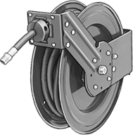 McMaster 5320K31 Automatic-Winding Hose Reel, with 6" x 6" Base, Brass 1/2 x 1/2 NPT, 50 Feet Long Hose