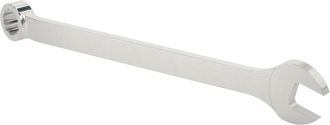 McMaster 56255A37 Polished Chrome-Plated Combination Wrench, with 12-Point Openings, 3/4" Size, 11" Overall Length