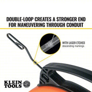 Klein 56331 Steel Fish Tape 50 ft Lg, Flat Tape Shape, Formed Hook End Style, 7 in Case Dia - KVM Tools Inc.KV806FF7