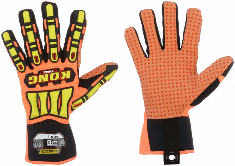 Ironclad SDX2P-04-L Mechanics Gloves L (9), Riggers Glove, Synthetic Leather with PVC Grip, Orange, 1 PR