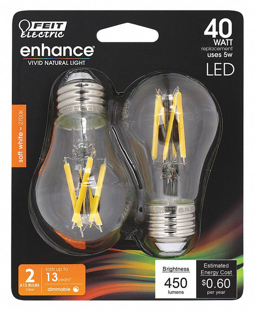 Feit Electric A15 LED Bulb 5 W 2700K 2 PK