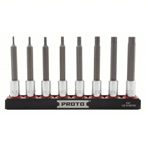 Proto J7440R8MM Socket Bit Set 1/4 in Drive Size, 10 Pieces, 1.5 mm to 7 mm Range of Tip Sizes, Metric - KVM Tools Inc.KV56JR97
