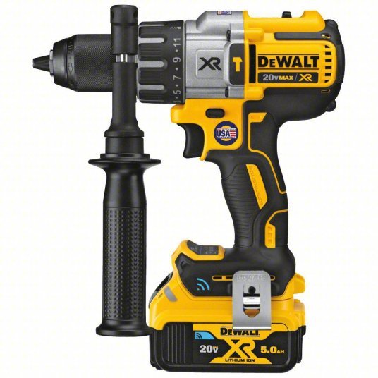 DeWalt DCD997CP2BT Cordless Hammer Drill Kit 20V, Premium, 1/2 in Chuck, Keyless, 1/2 in Concrete Capacity - KVM Tools Inc.KV56JT46