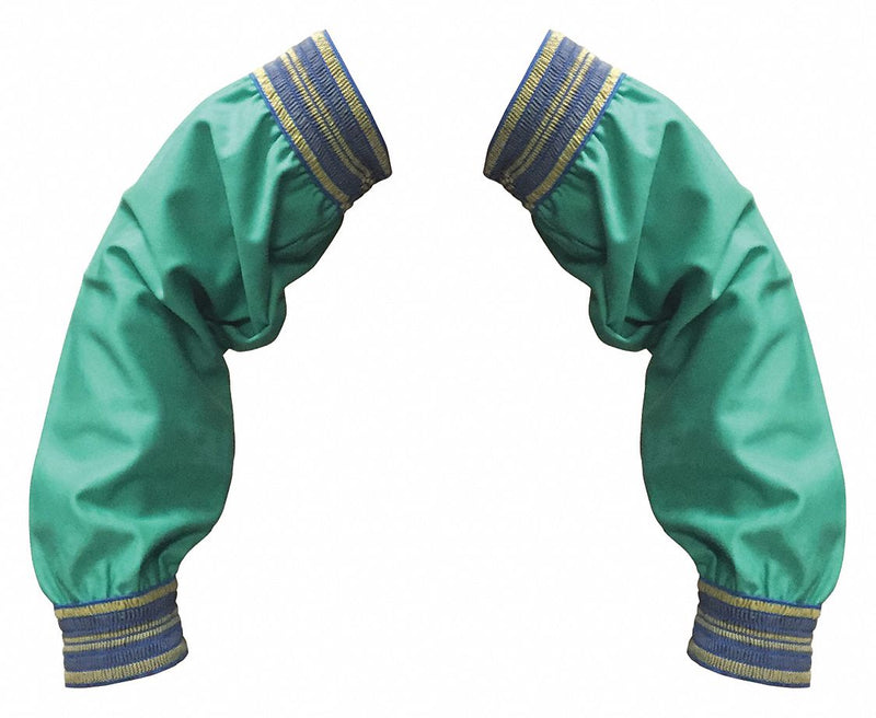 Tillman 6217 Flame Retardant Sleeves, 18 in Sleeve Lg, Universal, Green, Elastic Cuff, 1 PR
