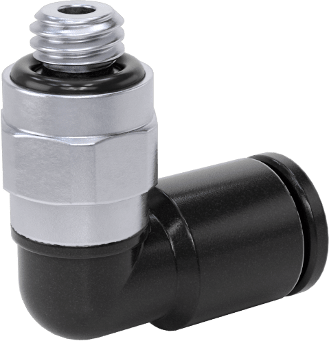 McMaster 5779K284 Push - to - Connect Tube Fitting for Air Short Swivel Elbow, for 5/32" Tube OD x 10 - 32 Male - KVM Tools Inc.KV5779K284