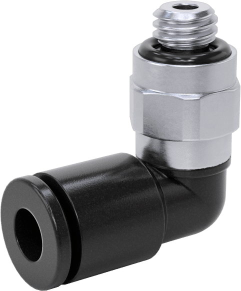 McMaster 5779K284 Push - to - Connect Tube Fitting for Air Short Swivel Elbow, for 5/32" Tube OD x 10 - 32 Male - KVM Tools Inc.KV5779K284