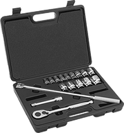 McMaster 5880A22 Economy 12 - Point Socket Set, 1/2" Square Drive, 17 Pieces - KVM Tools Inc.KV5880A22