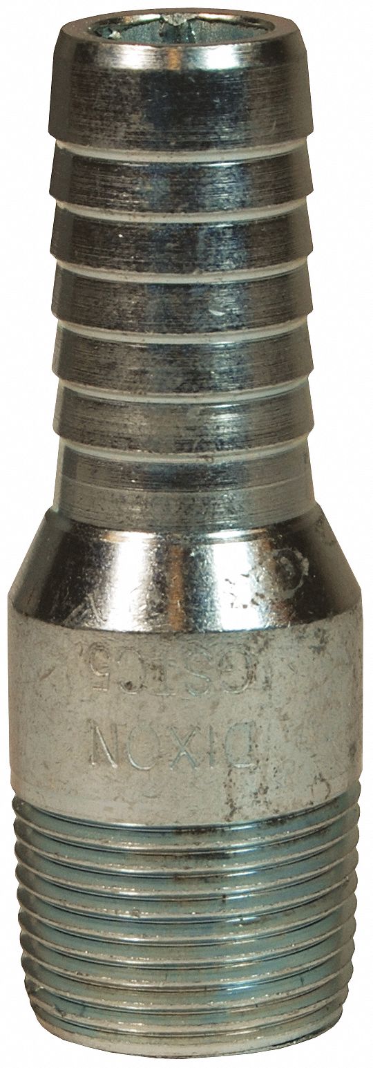 Dixon GSTC10 Barbed Hose Fitting, For 1 in Hose I.D., Hose Barb x NPT Threaded, No Knurl