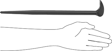 McMaster 5987A5 Pry Bar Gooseneck Wedge x Straight Point End, 12" Overall Length - KVM Tools Inc.KV5987A5
