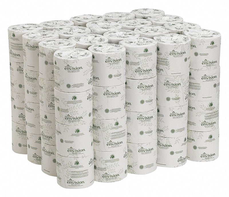 Pacific Blue 19885 Toilet Paper Roll, 2 Ply, 550 Sheets, 160 ft Roll Lg, 4 1/2 in Roll Dia, 80 PK
