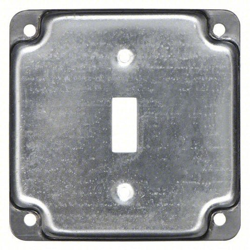 Raco 800C Electrical Box Cover Square, 2 Gangs, 1/2 in Dp, 4 in Wd, 4 in Lg, Toggle Switch - KVM Tools Inc.KV5AA23