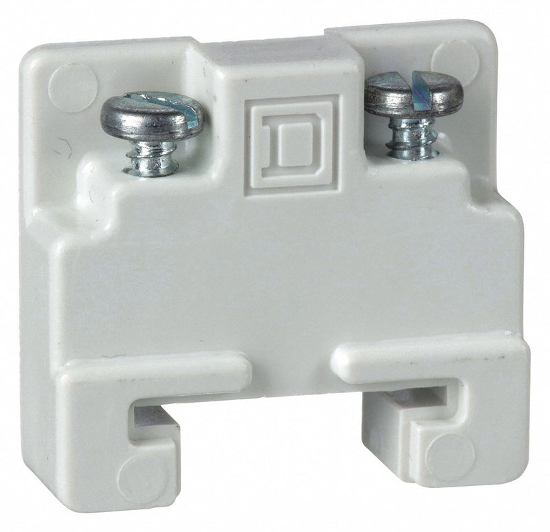 Square D 9080GH10 End Clamp, Screw Mount, White, Terminal Block