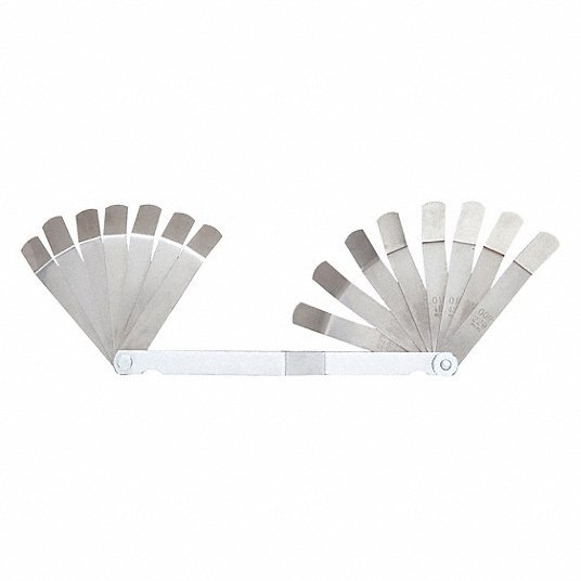 Proto J000R Bent Feeler Gauge Set Inch, 16 Feeler Blades, 3 in Blade Lg, Bent Blade Blade, Steel - KVM Tools Inc.KV5C588