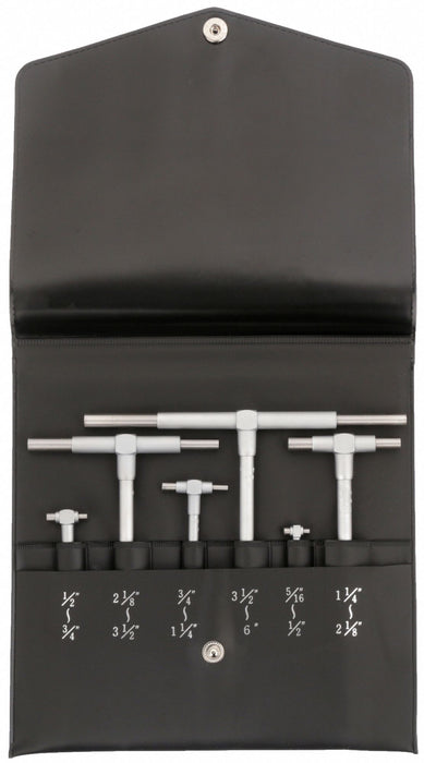 Mitutoyo 155-903 Telescoping Gauge Set: 5/16 in to 6 in, Double-Arm Plunger