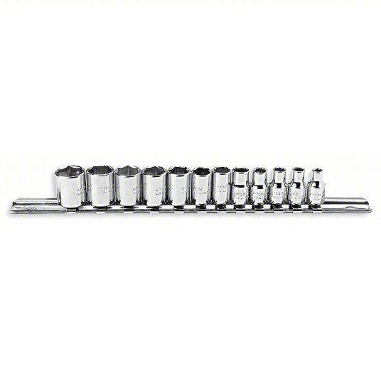 Proto J47200 Socket Set 1/4 in Drive Size, 12 Pieces, 4 mm to 14 mm Socket Size Range, (12) 6 - Point - KVM Tools Inc.KV5C855
