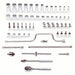 Proto J52142 Socket Wrench Set 3/8 in Drive Size, 58 Pieces, 1/4 in to 1 in Socket Size Range, Chrome - KVM Tools Inc.KV5C860