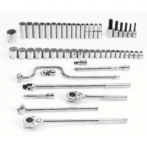 Proto J54218 Socket Wrench Set 1/2 in Drive Size, 54 Pieces, 10 mm to 36 mm Socket Size Range, Chrome - KVM Tools Inc.KV5C905