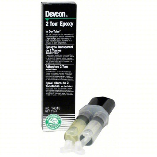 Devcon 14310 Epoxy Adhesive 2 Ton Epoxy, Ambient Cured, 25 mL, Syringe, Clear, Thick Liquid - KVM Tools Inc.KV5E157