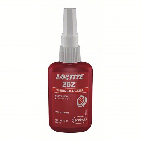 Loctite 135374 High-Strength Threadlocker 262, Red, Oil Tolerant, 1.69 ...