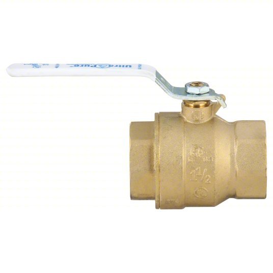 Milwaukee UPBA475B 1 - 1/2 Manual Two - Way Ball Valve 1 1/2 in, Brass, Straight, FNPT x FNPT, Two - Piece - KVM Tools Inc.KV5EMT2