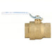 Milwaukee UPBA475B 1 - 1/2 Manual Two - Way Ball Valve 1 1/2 in, Brass, Straight, FNPT x FNPT, Two - Piece - KVM Tools Inc.KV5EMT2