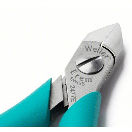 Erem 2477E Diagonal Cutting Plier Insulated, Flush, Pointed, 1/2 in Jaw Lg, 1/4 in Jaw Wd, 6 in Overall Lg - KVM Tools Inc.KV5EPT3