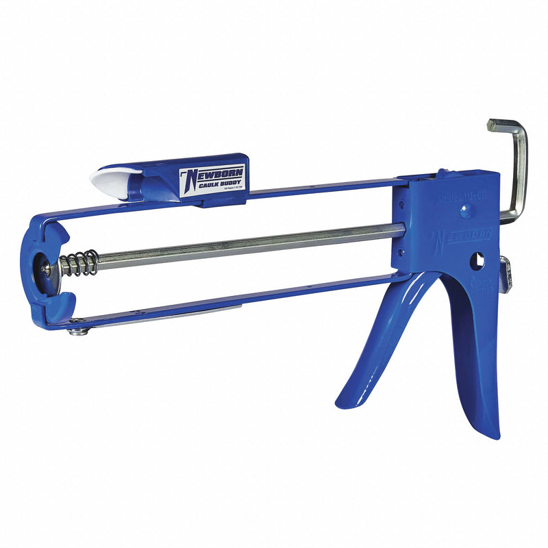 Newborn 111 Caulk Gun, Cartridge, 10 oz, 10:1 Thrust Ratio, Skeleton Frame, Smooth Rod