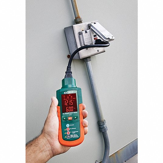 Extech CT70 Receptacle Tester with GFCI Displays Peak Line Volt and Freq, GFCI & AC Circuit Analyzers - KVM Tools Inc.KV5GCC8