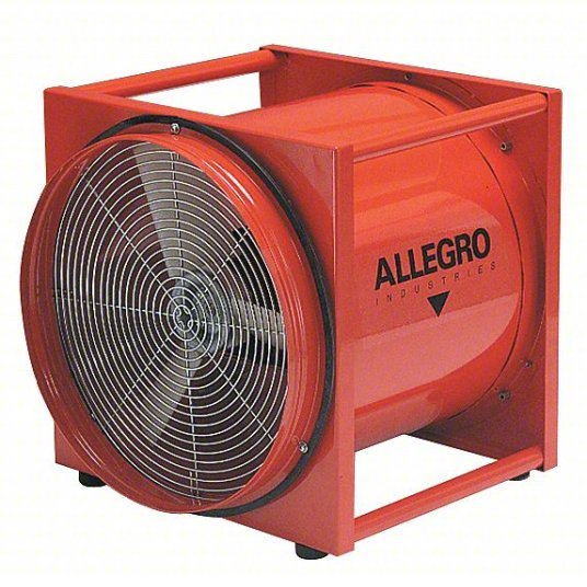 Allegro 9525 - 01 Confined Space Fan 115/230 V AC, 20 in Duct Dia, 2 hp Horsepower, Orange, 8.2 A Current - KVM Tools Inc.KV5GVU9