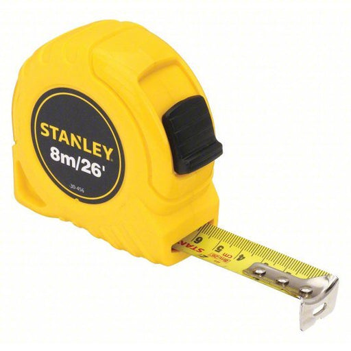 Stanley 30 - 456 Tape Measure Inch/Metric, Nonmagnetic Single Hook Tip, Plastic, 26 ft / 8 m, Std Blade - KVM Tools Inc.KV5HK85