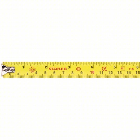 Stanley 30 - 496 Tape Measure Inch/Metric, Nonmagnetic Single Hook Tip, Plastic, 16 ft / 5 m, Std Blade - KVM Tools Inc.KV5HK94