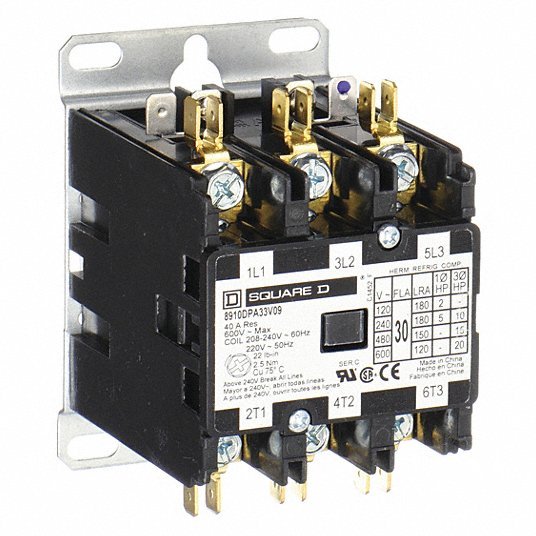 Square D 8910DPA33V09 Definite Purpose Magnetic Contactor 3 Poles, 208 - 240V AC, 30 A, Non - Reversing - KVM Tools Inc.KV5KAK3