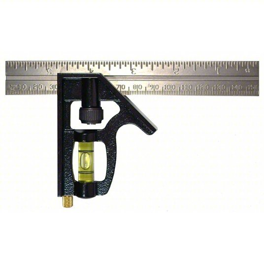 Johnson 406EM Combination Square Inch/Metric, Stainless Steel, 3 1/2 in, 6 in x 0.85 in, Cast Zinc - KVM Tools Inc.KV5LC23