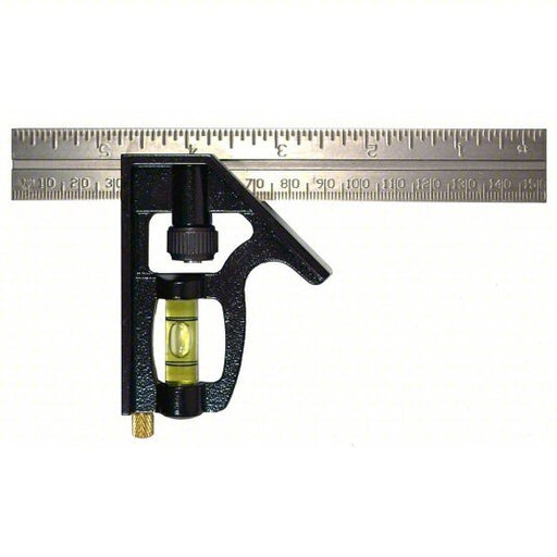Johnson 406EM Combination Square Inch/Metric, Stainless Steel, 3 1/2 in, 6 in x 0.85 in, Cast Zinc - KVM Tools Inc.KV5LC23