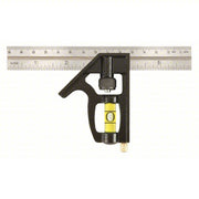 Johnson 406EM Combination Square Inch/Metric, Stainless Steel, 3 1/2 in, 6 in x 0.85 in, Cast Zinc - KVM Tools Inc.KV5LC23