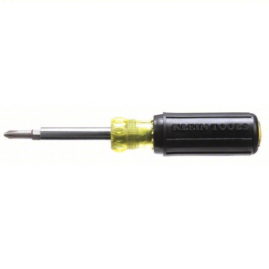 Klein 32476 Multi - Bit Screwdriver Phillips/Slotted Tip, #1/1/4 in/#2/3/16 in Tip Size, 4 Tips - KVM Tools Inc.KV5LL45
