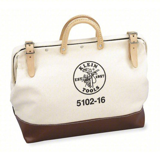 Klein 5102 - 16 Tool Bag Canvas, 1 Pockets, 16 in Overall Wd, 6 in Overall Dp, 14 in Overall Ht, Brown - KVM Tools Inc.KV5LL47