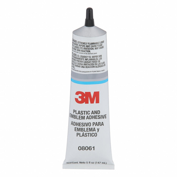 3M 08061 Plastic & Emblem Adhesive, 5 fl oz Tube, Clear, PK6