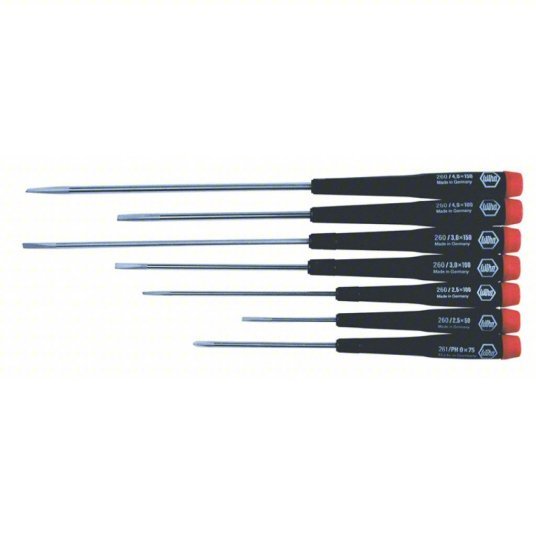 Wiha 26092 Precision Screwdriver Set 7 Pieces, Phillips/Slotted Tip, 1/8 in/3/32 in/5/32 in Tip Size - KVM Tools Inc.KV5LW55