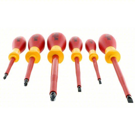 Wiha 32092 Insulated Screwdriver Set 6 Pieces, Phillips/Slotted Tip, 3 mm/4.5 mm/6.5 mm Tip Size - KVM Tools Inc.KV5LW89
