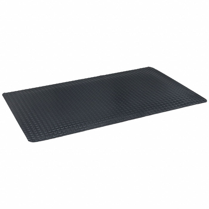 Notrax 975S0023BL Antifatigue Mat, Diamond Plate, 2 ft x 3 ft, 3/4 in Thick, Black, Vinyl over PVC Foam, Beveled Edge