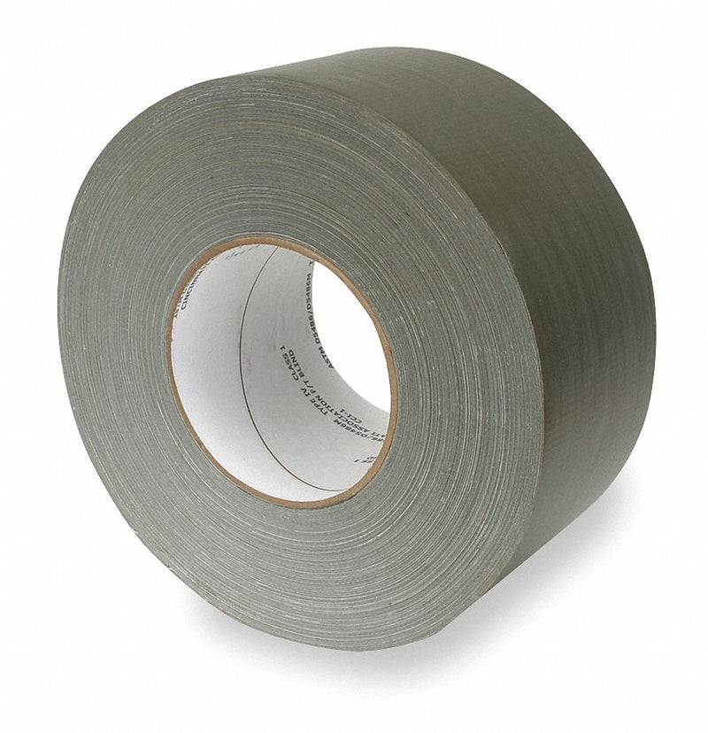 Ability One 7510-00-890-9874 Duct Tape, Olive, Light Duty, 3 in x 60 yd, 12 mil, Cloth, Rubber Adhesive