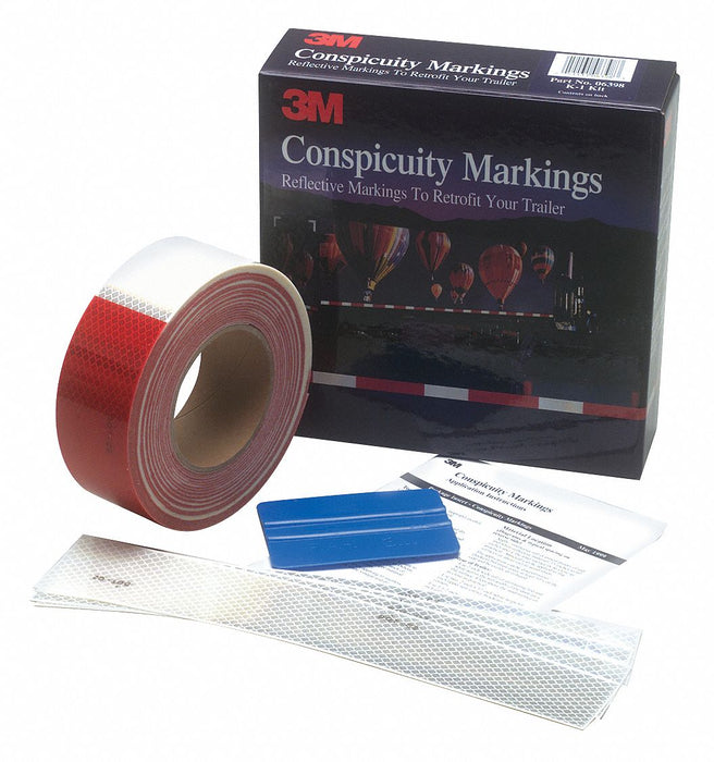 3M 051131-06398 Premium Grade Conspicuity Kit, Red/White, 2 in x 75 ft