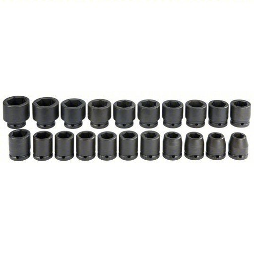 Proto J72103M Impact Socket Set 3/4 in Drive Size, 21 Pieces, 19 to 41 mm Socket Size Range, (21) 6 - Point - KVM Tools Inc.KV5PZN7