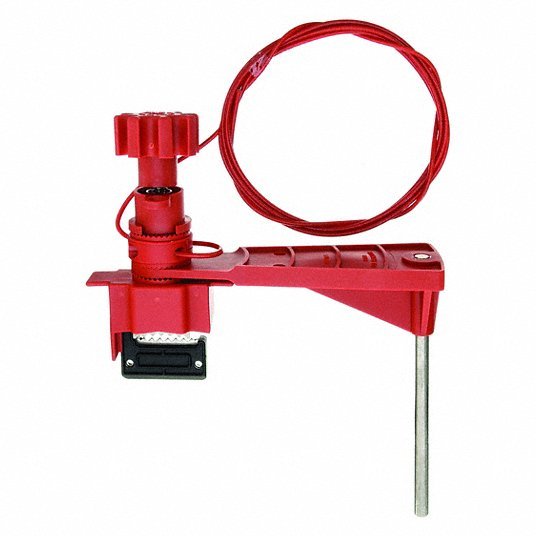 Brady 51392 Universal Valve Lockout 7.05 in Blocking Arm Ht, 8 ft Cable Lg, Steel - KVM Tools Inc.KV5TA88