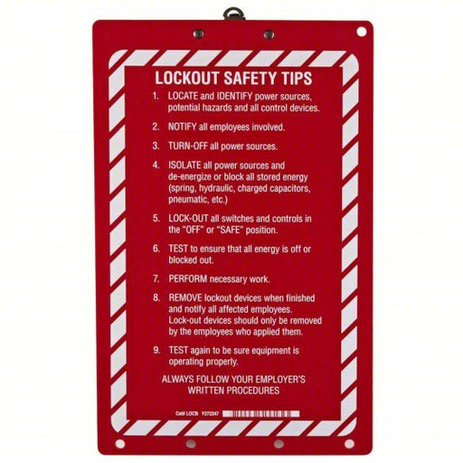 Brady LOCB Lockout Clipboard 30 in Overall Ht, 24 in Overall Wd, English - KVM Tools Inc.KV5TB26